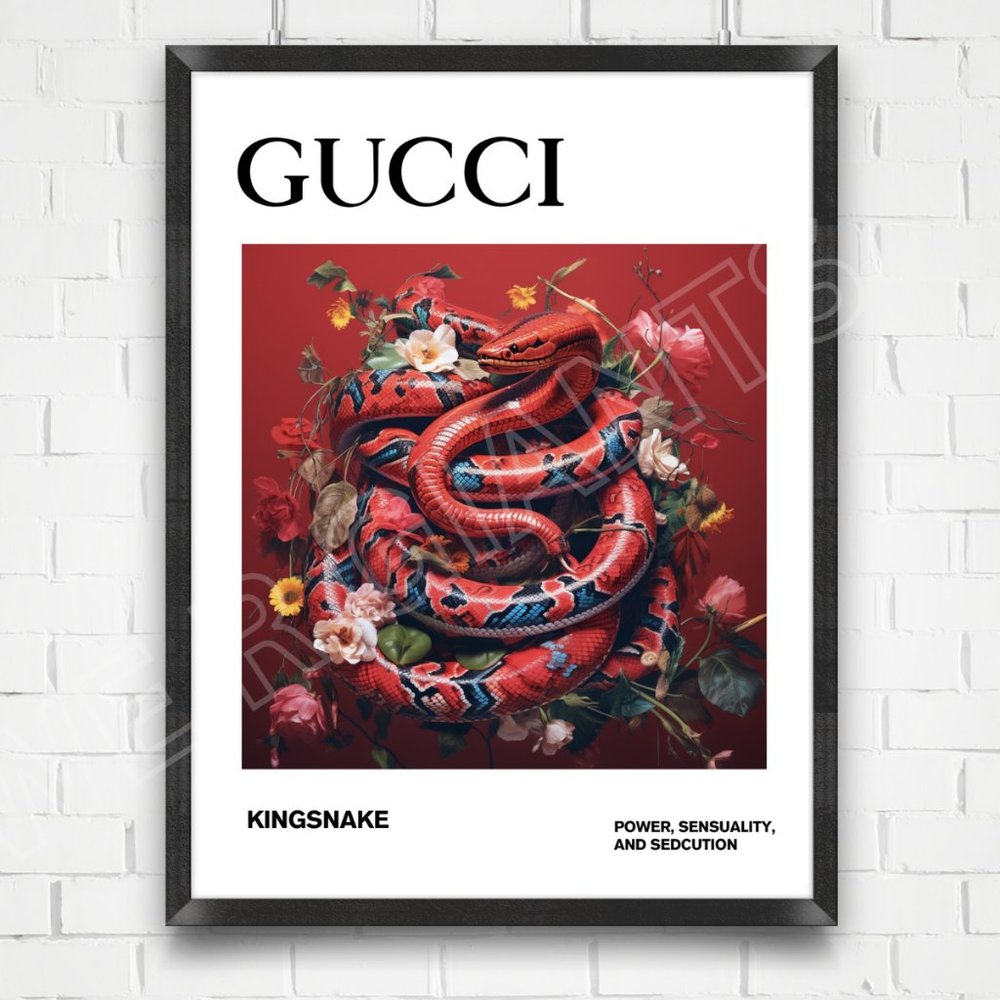 Gucci KINGSNAKE Print 11 x 14  Gucci Wall Decor Fashion Art Gucci Animal Theme